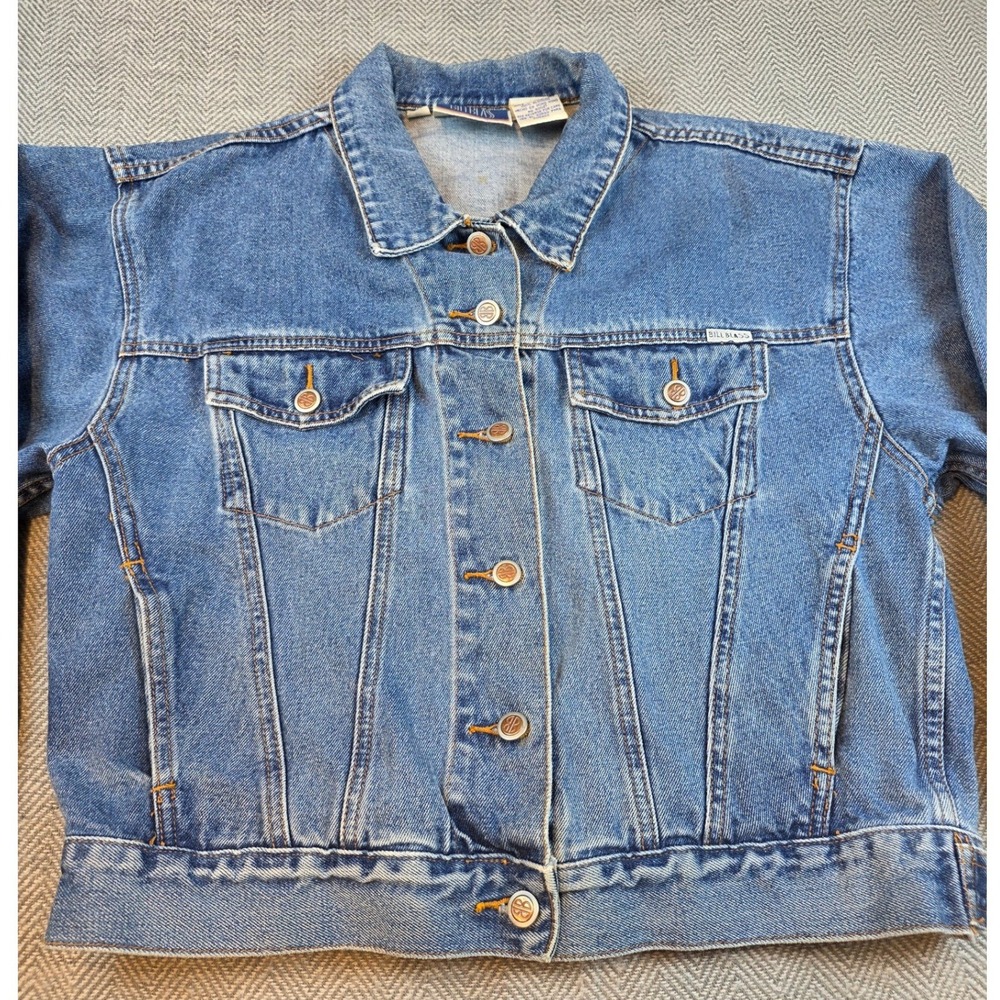 Vintage Bill Blass Denim Jacket Medium Wash Blue Cotton Trucker RN 50027